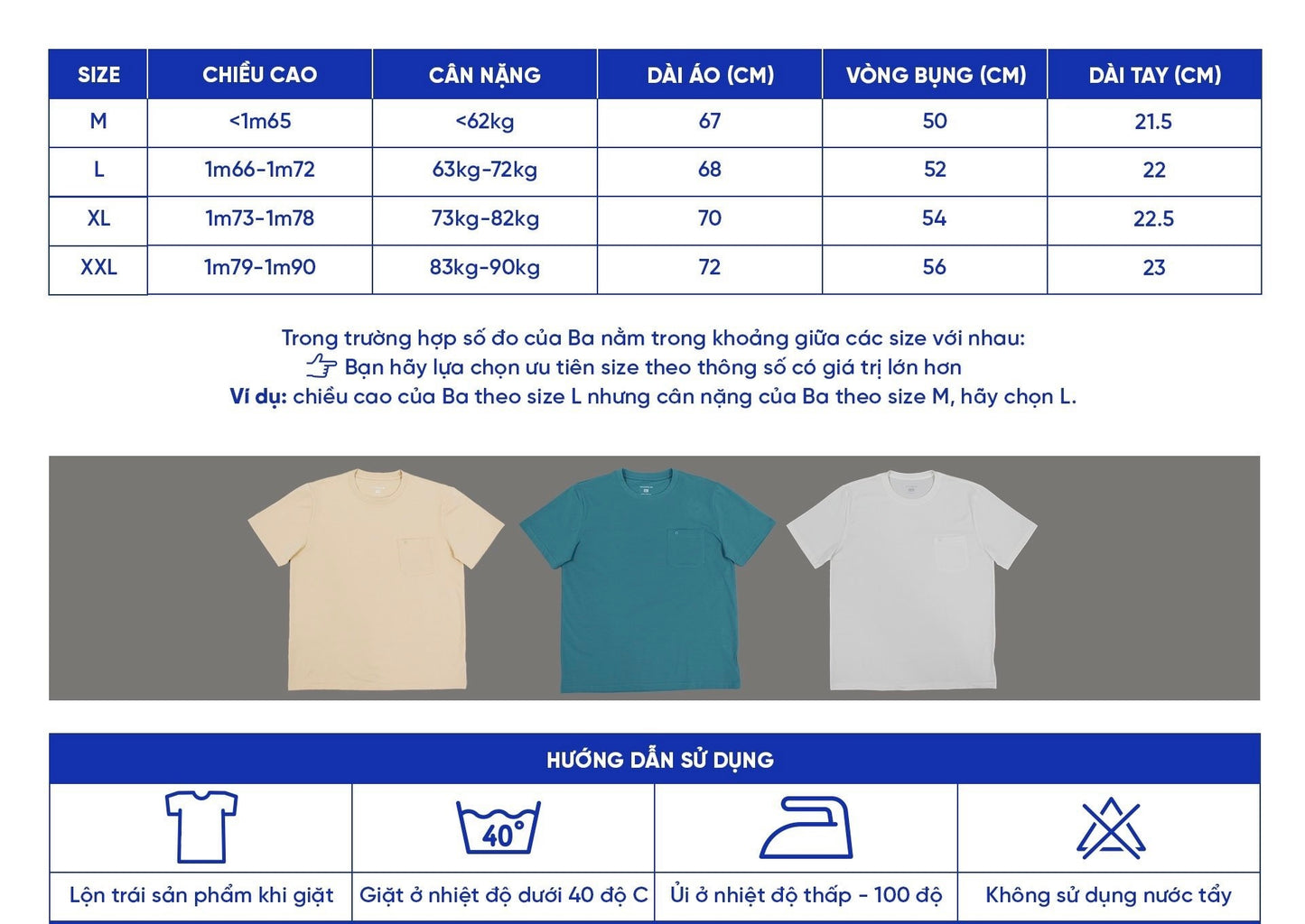 Áo thun AOCUABA 100% Cotton - Trắng