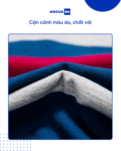 Áo Polo AOCUABA - Xanh NAVY sọc PLS