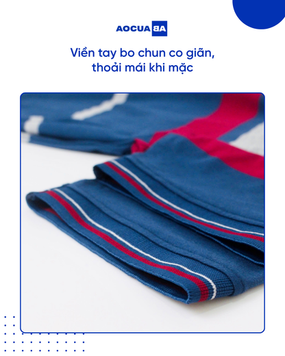 Áo Polo AOCUABA - Xanh NAVY sọc PLS