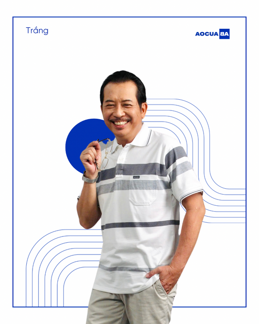 Áo Polo AOCUABA - Trắng sọc PLS
