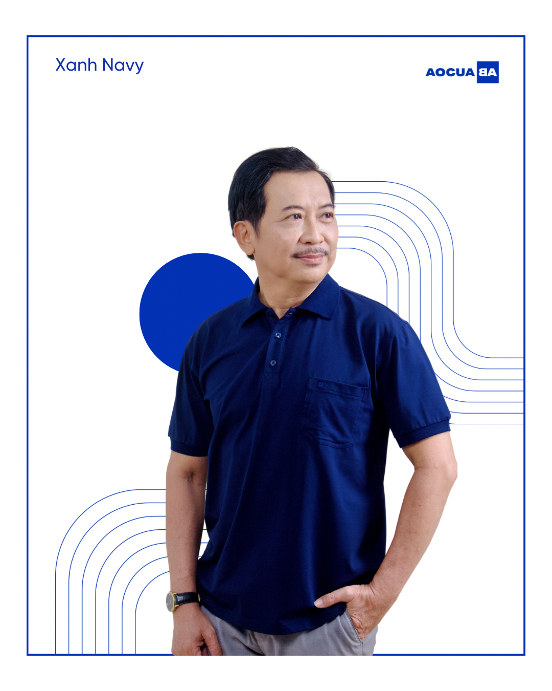 Áo Polo AOCUABA - Xanh Navy trơn PLT