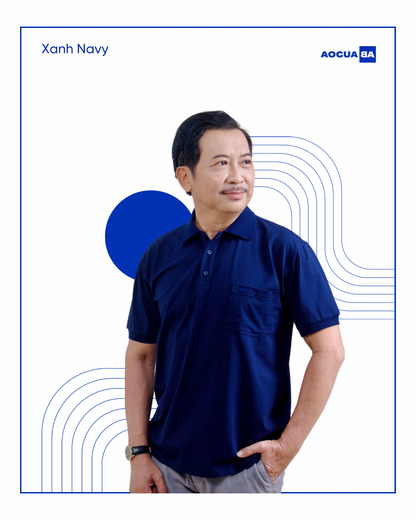Áo Polo AOCUABA - Xanh Navy trơn PLT