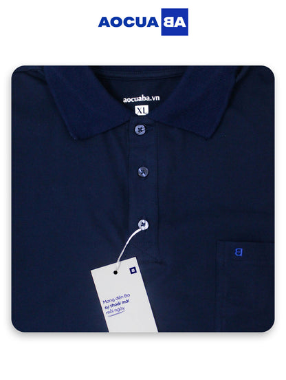 Áo Polo AOCUABA - Xanh Navy trơn PLT