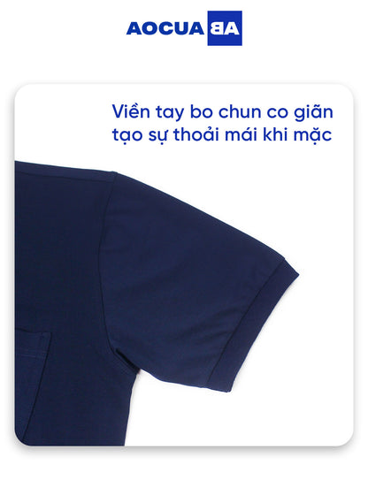Áo Polo AOCUABA - Xanh Navy trơn PLT